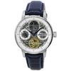 Ingersoll Мужские часы Jazz Sun and Moon Phase с кожаным ремешком, скелетонизированным серебряным циферблатом I07702