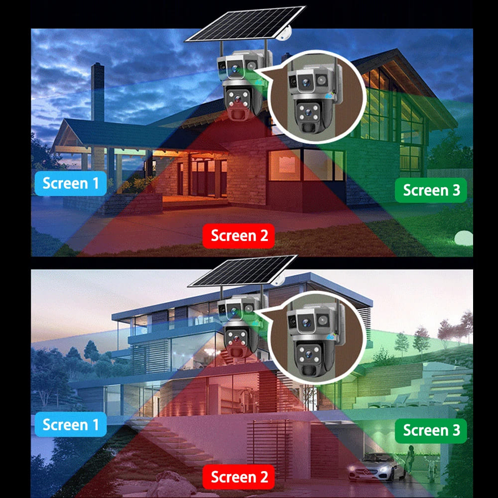 12MP 6K Solar 4G IP Camera CCTV Surveillance 10X Digital Zoom Outdoor Waterproof Monitor Pir Motion Detect Night Vision V380 Cam