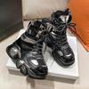 Модные Дизайнеры Обувь на Высокой Платформе Новые Осенне-Зимние Женские Ботильоны Клинья Зимние Повседневные Кроссовки Папы Кожаные Массивные Ботинки Женщина