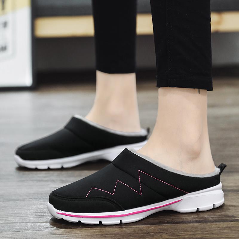 Мужские Женские Плюшевые Тапочки Зимние Домашние Уличные Обувь для Ходьбы Теплые Повседневные Балетки Хлопковые Туфли Большой Размер 36-48