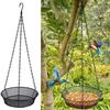 Vintage Hanging Bird Feeder Round Tray Metal Mesh Platform Seed Feeder for Outdoor Feeder Villa Garden Decoration Accessories
