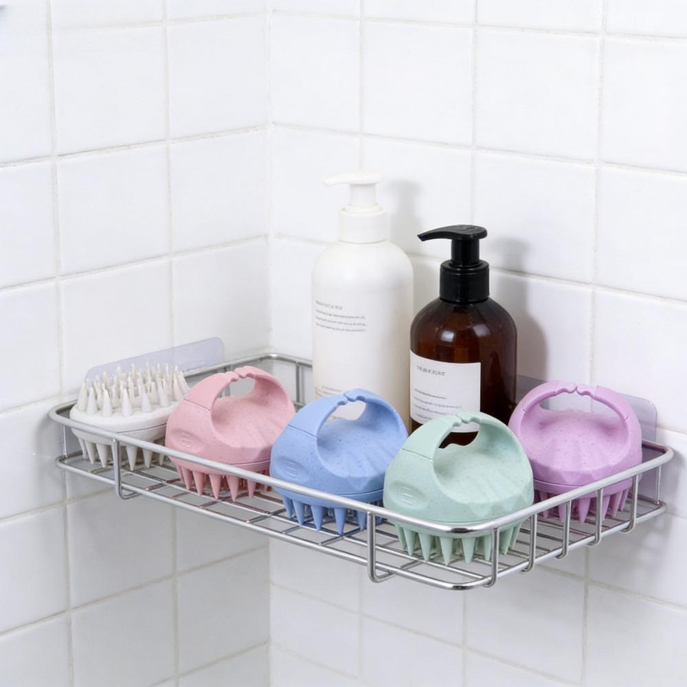Beige Silicone Scalp Exfoliator, Shampoo Brush & Hair Scalp Massager for Dandruff Removal & Scalp Care