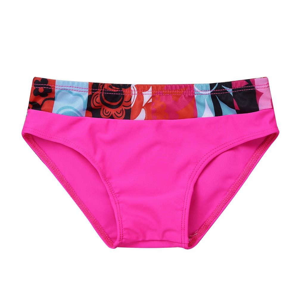 Купальник из 3 предметов для маленьких и больших девочек, модный комплект бикини с цветочным принтом, детский топ на бретелях с шортами и низом