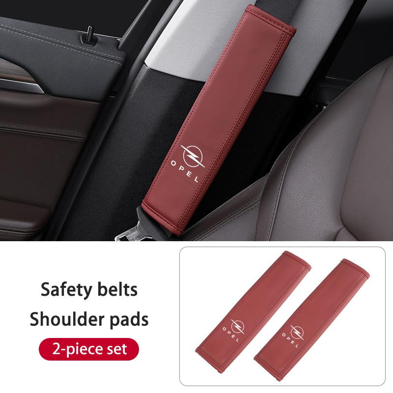 AAAYT1 For Opel Car Seat Belt Shoulder Pad Leather Cover Anti-Chafing Comfort Cushion Zafira Meriva Mokka Vivaro Vectra Antara Ampera
