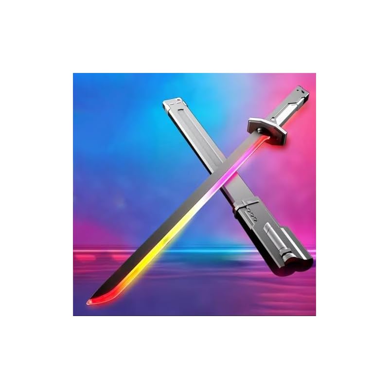 Сверкающий Меч, Огненный Меч, Светящийся Игрушечный Меч, Перезаряжаемый через USB, Разноцветная Светодиодная Подсветка, Игрушечный Световой Меч со Звуком и Светом, Искры и