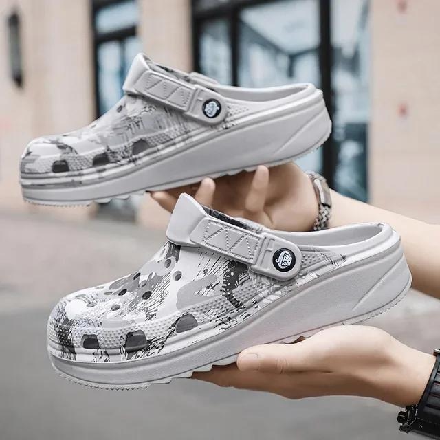 Мужские тапочки на камуфляжной платформе, уличные летние сабо, женские пляжные сандалии, мужские мягкие домашние шлепанцы из ЭВА, домашние шлепанцы для влюбленных