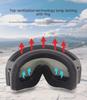Dual-Layer Anti-Fog Cylindrical Ski & Mountaineering Goggles for Myopia
