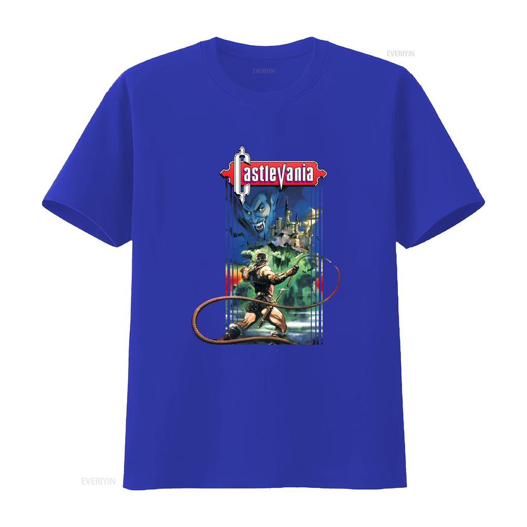 Футболка с принтом видеоигры Castlevania Ретро-дизайн для геймеров винтажный Стильный топ для повседневной носки с графическим рисунком