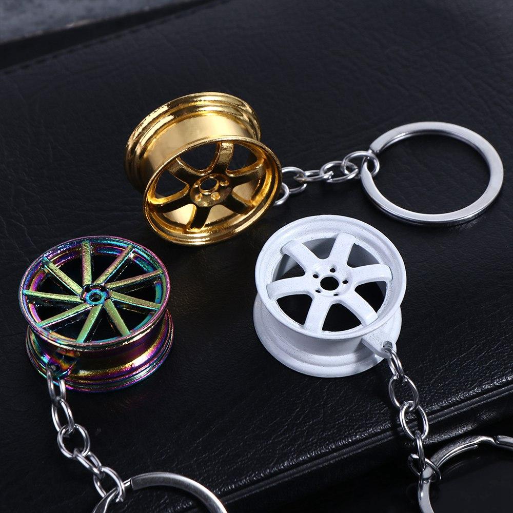 Цинк Цинковый сплав Брелок для ключей в виде автомобильного колеса Ступица колеса Шина Обод Держатель для ключей Индивидуальность Подарки