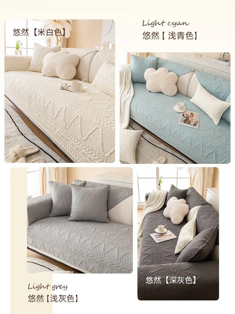 Washed Cotton Sofa Cushion Non-slip Jacquard Cover Modern Seat Cushion Universal Four Seasons Homestay
