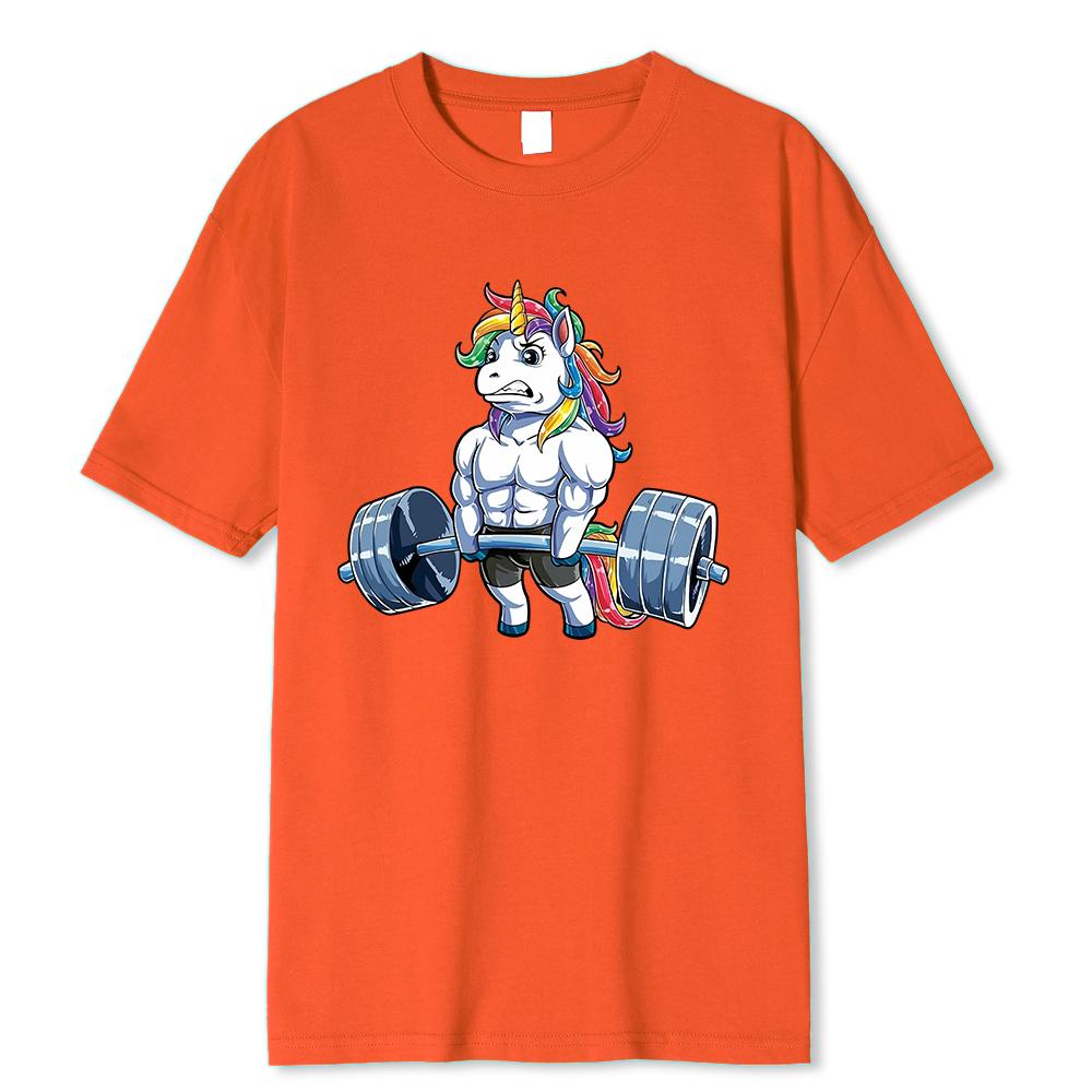 Забавная футболка с круглым вырезом для тренажерного зала и единорога для фитнеса, бодибилдинга, мужские повседневные футболки с короткими рукавами, дропшиппинг