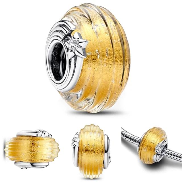 New Copper Rainbow Colored Glass Bead Exquisite Talisman For Serpentine Bracelet Diy Women'S Boutique Jewelry Accessories