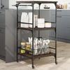 VidaXL Kitchen Cart, Shelf with Wheels, Service Cart, Indoor Living Room Bathroom Storage Furniture, Oak 842340