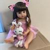 55CM Reborn Dolls Original Doll Bebe Doll Reborn Girl Pink Princess Bath Toy Soft Full Body Silicone