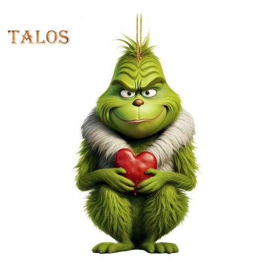 1/7Pcs Christmas Tree Ornaments Cartoon Green Elf Tree Hanging Decoration Acrylic Xmas Pendant for Holiday Car Window Wall Tree Decor