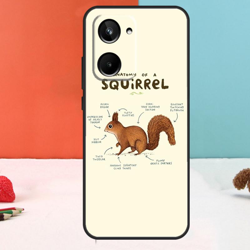 Squirrel Cute Animals For Realme C67 C75 C71 C55 C53 C61 C33 C63 C51 10 11 12 13 14 15 Pro Plus C65 GT7 Pro Case