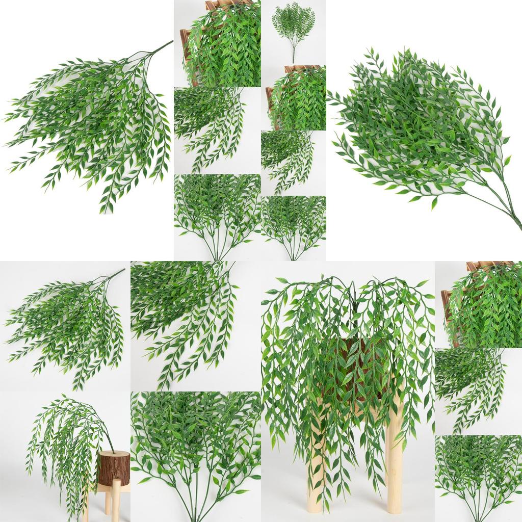 Realistic Hanging Weeping Willow Fake Green Ivy Vines 52 Cm For Party Decor