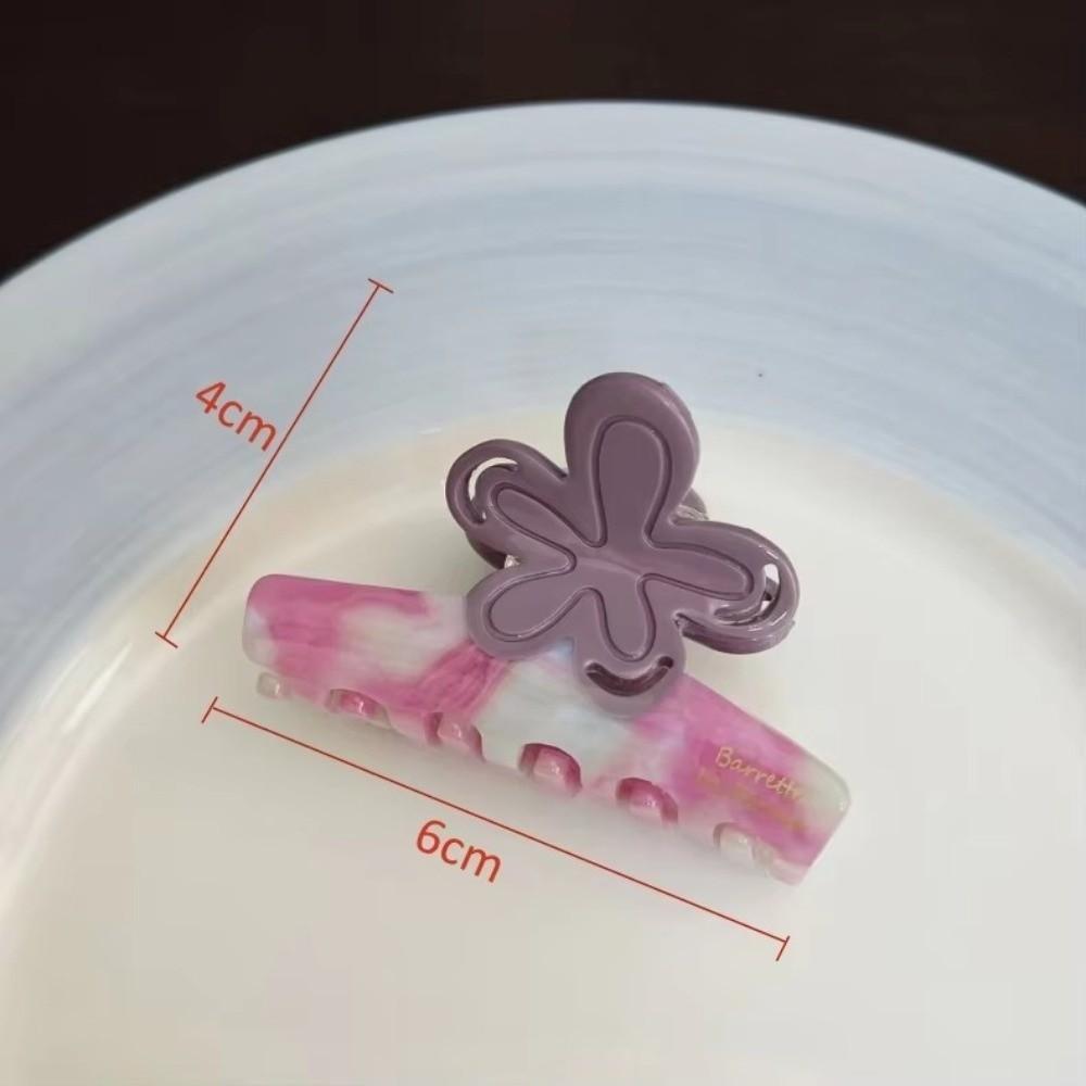 Colorful Flower Hair Claw Sweet Floral Hairpin Retro Crab Clip