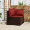 VidaXL Garden Corner Sofa with Brown Cushions Wicker, Sofa, Garden Sofa, Sectional Corner Sofa, 319809