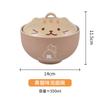 Cartoon Cat Ceramic Instant Noodle Bowl Japan Cute Cat Ceramic Bowl with Lid Fruit Bowl Cartoon Kitchen Tableware Lunch Box