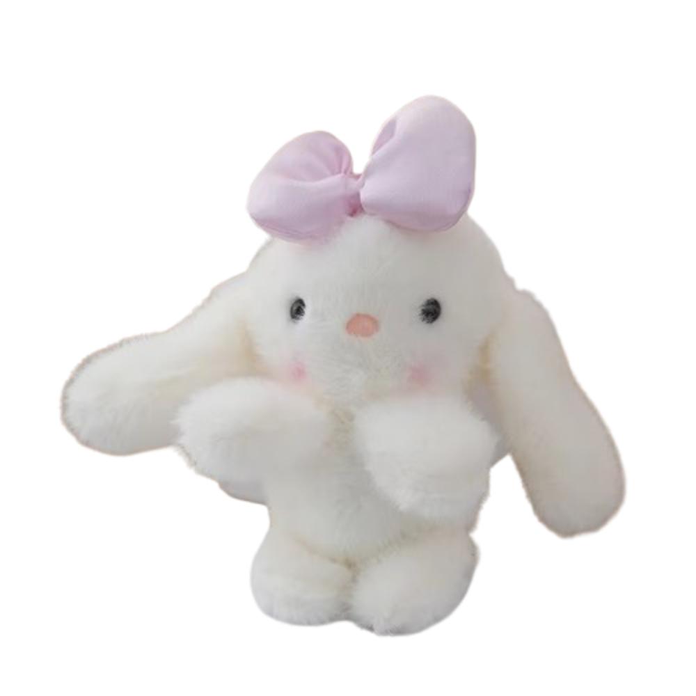 Lifelike Bow Bunny Plush Keychain Stuffed Animal Bow Bunny Plush Toy Bag Decoration