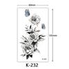 English Letter & Flower Butterfly Tattoo Stickers - Waterproof & Sketch Line Design