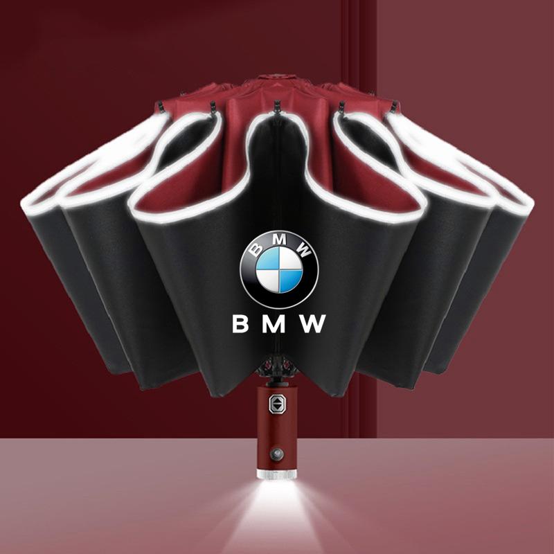LED Automatic Folding Umbrella Windproof Umbrella Sticker For BMW M Power X1 E84 X3 F25 X5 E53 X6 E71 IX3 I3 320i 330d M4 1 3 5