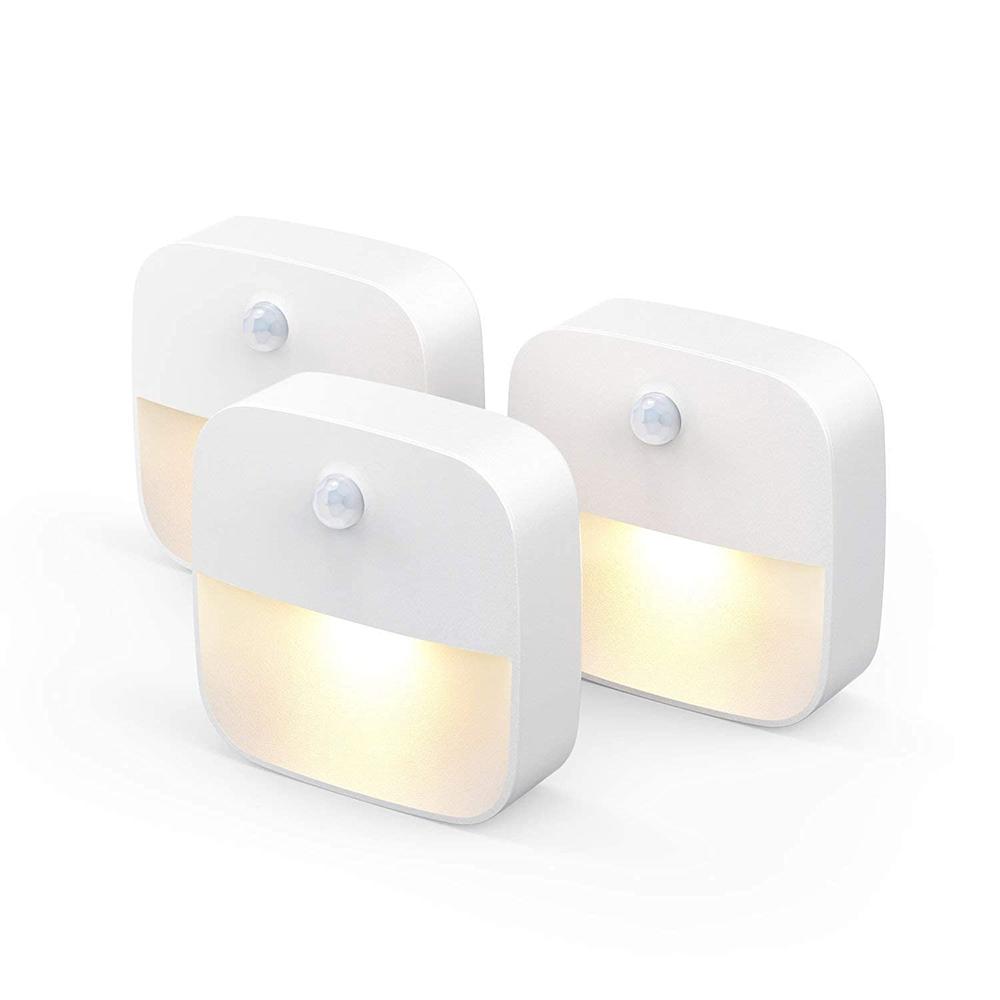 3 шт. светодиодный мини-датчик движения ночник беспроводной ночник настенные прикроватные светильники для туалета спальни шкафа освещения