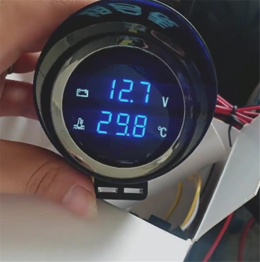 Universal DC 12V/24V Car LCD Digital Voltmeter Water Temp Gauge Meter with Sensor