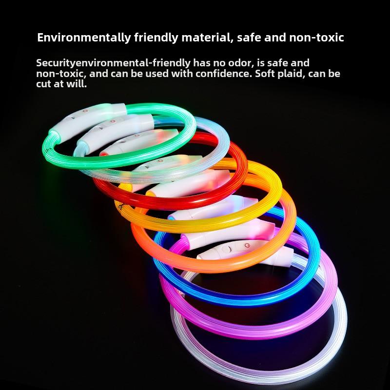 Светодиодный ошейник для домашних животных, светящийся ошейник для собак, USB-зарядка, ночной светящийся ошейник для собак, товары для животных