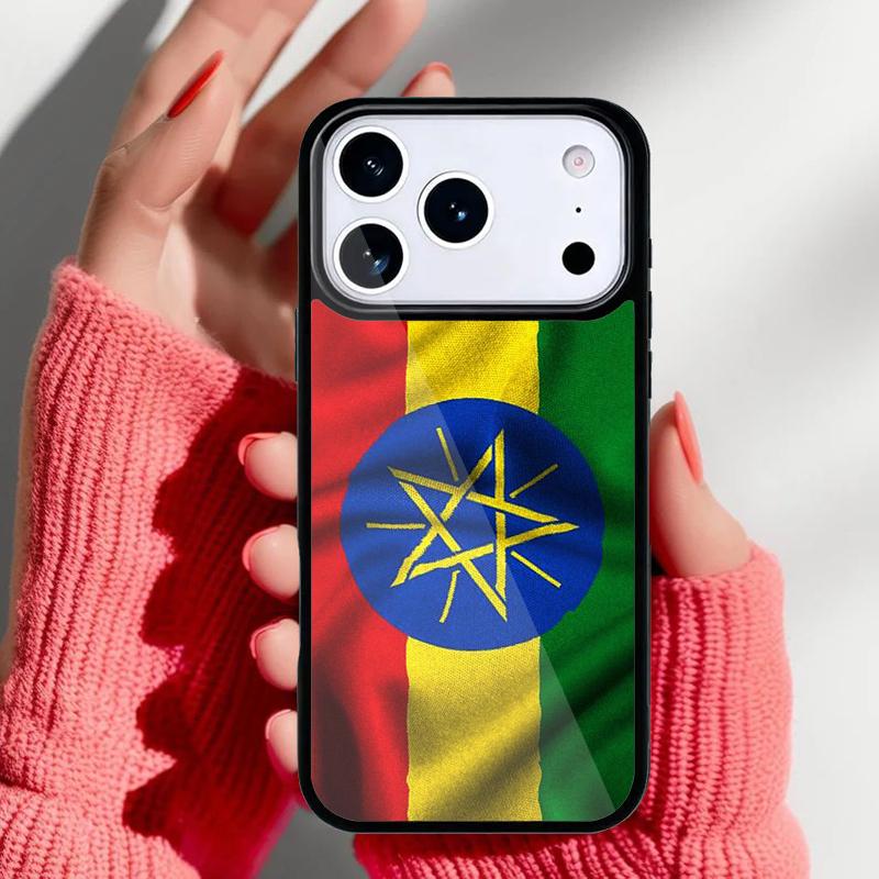 Чехол для телефона с флагом Эфиопии для iPhone 17 16 15 14 13 Pro Max Задняя крышка для 12 11 Pro Coque