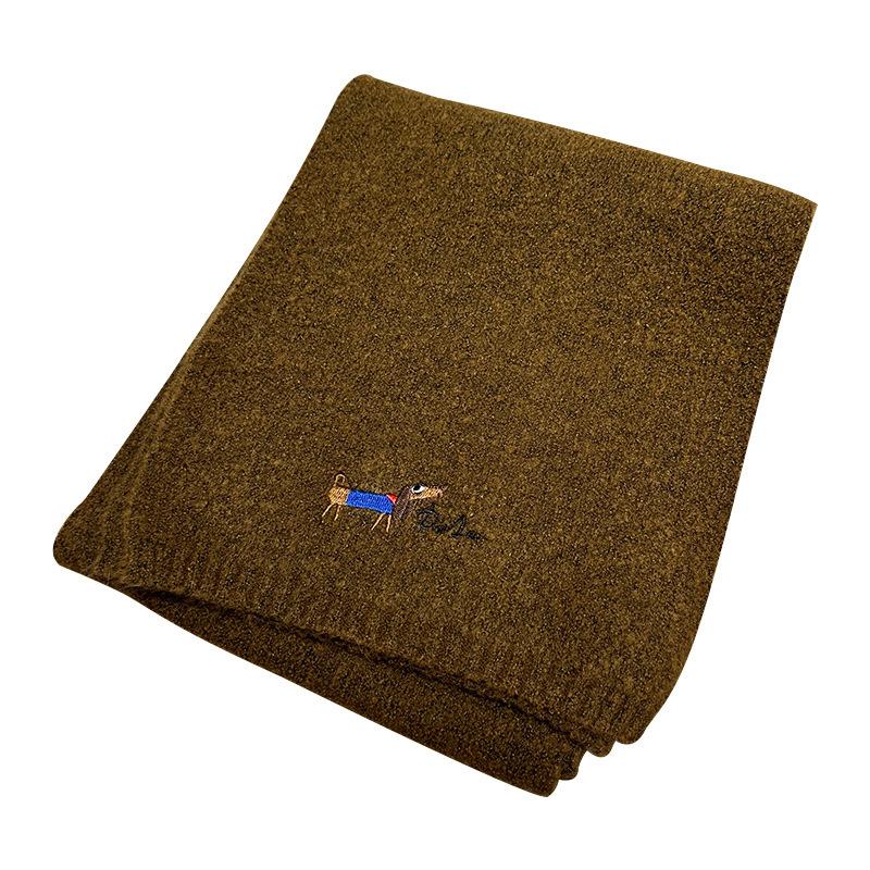 High-end Solid Color Wool Scarf Women's Versatile New Autumn and Winter Knitted Shawl Fashion Thickened Warm Scarf