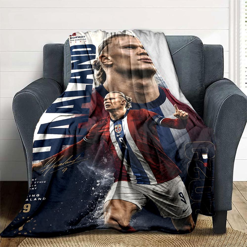 1pc Haaland9 Blanket, Gift, for Men and Women, Soft Blanket, Good for Sofa Bed Couch Travel, Lightweight Flannel Blanket