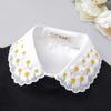 Embroidery Big Lapel Fake Collar Shirt White Cotton Fake Collar for Women Detachable Fake Shirt Collar Women Half Shirt Faux Col