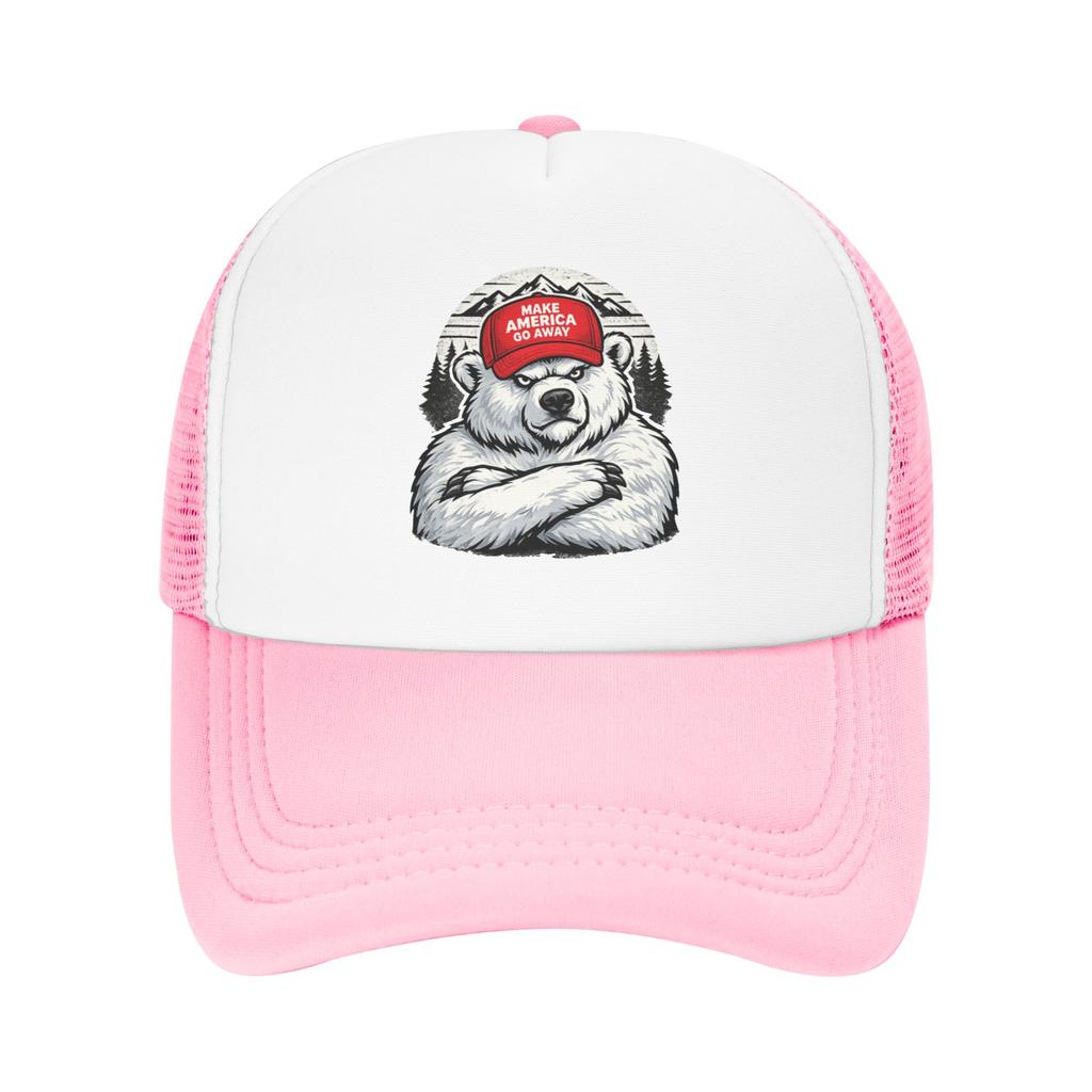 Fuuny Bear Greenland Make America Go Away Summer Mesh Baseball Caps Unisex Highend FeUnisex Beach Golf Hat Trucker Cap