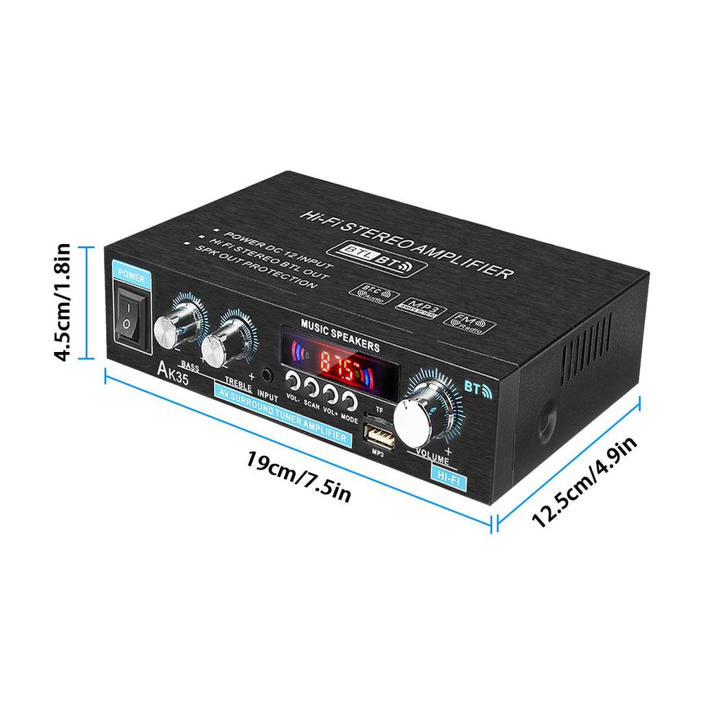 AK35 800W Home Digital Amplifiers Audio 110-240V Bass Audio Power Bluetooth Amplifier Hifi FM Auto Music Subwoofer Speakers