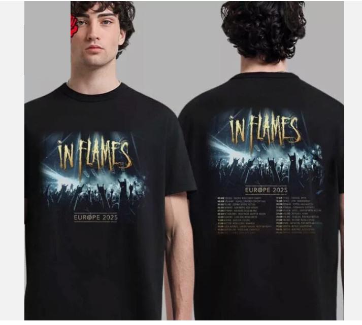 In Flames Europe Tour 2025 Tour Date List Two Sides Unisex T-Shirt