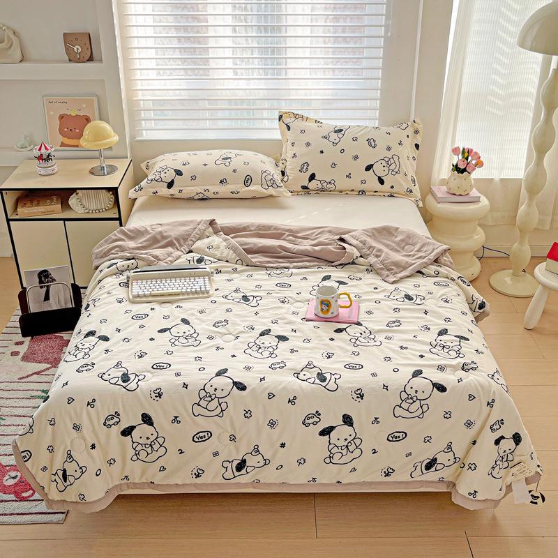 Хлопковое одеяло из марли класса А с соевым волокном - Двухслойное, летнее, прохладное, машинная стирка