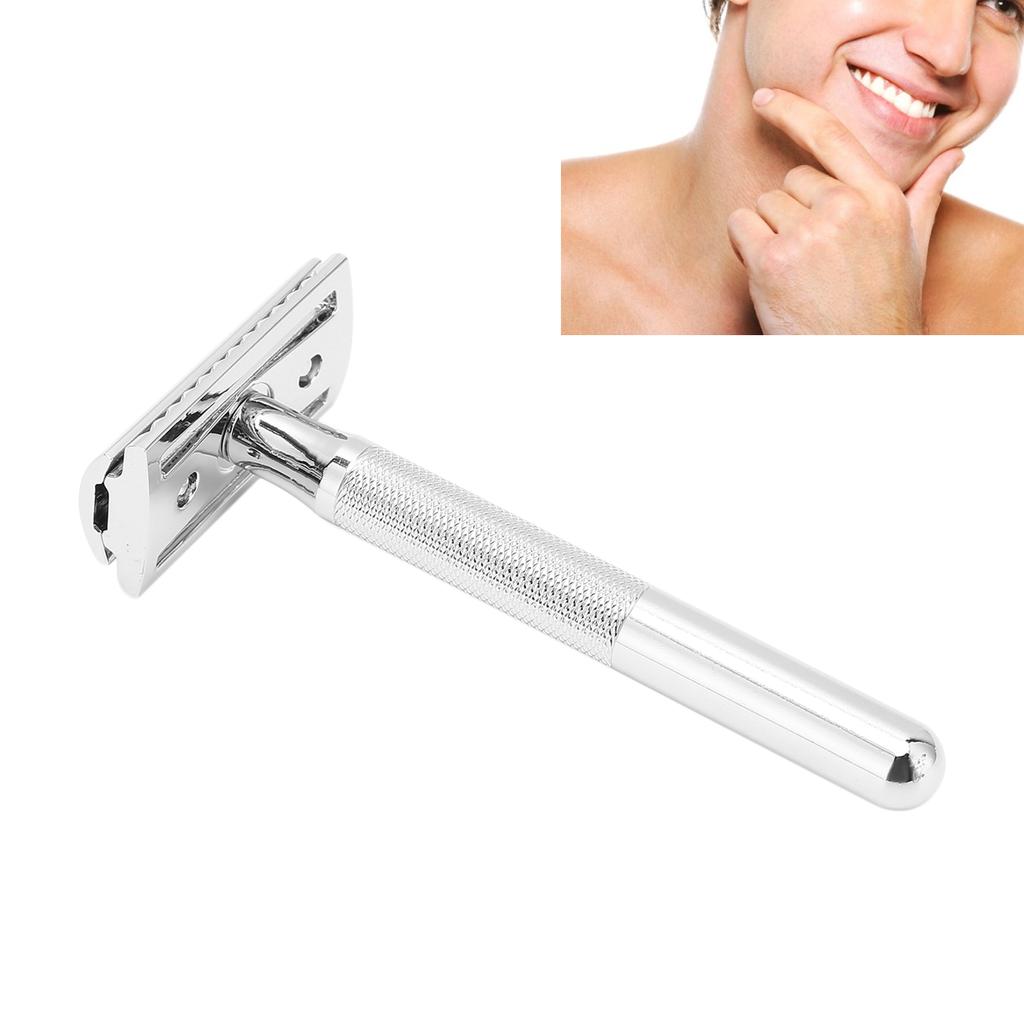 Длинная ручка безопасной бритвы цинковый сплав безопасная бритва многоразовая ручная бритва двухлезвийная бритва для мужчин