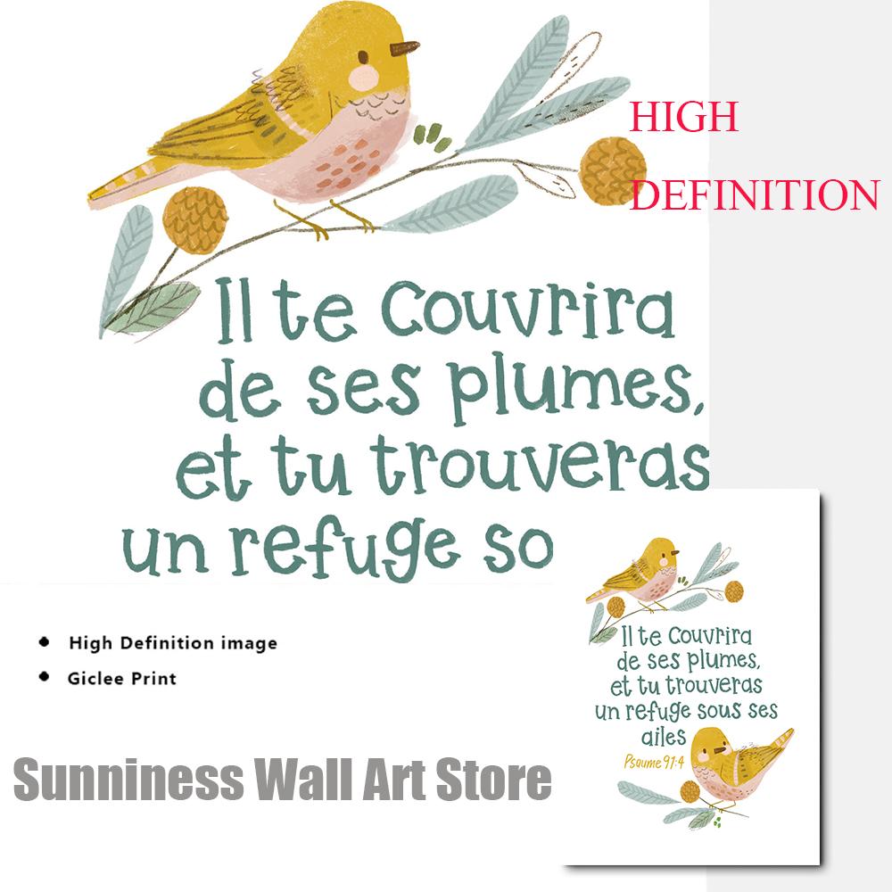 Bible Verse Wall Art Canvas Painting Christian Nursery Animal House Sun Flowers Quotes Print Nordic Poster for Living Room Decor