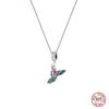 Аутентичные стерлингового серебра 925 пробы, эмаль, подвеска в виде зимородка, ожерелье с подвесками в виде птицы, цепочка на шею для женщин, ювелирные изделия, подарок
