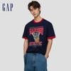 Gap Унисекс футболка с коротким рукавом, colorblock, спортивный принт