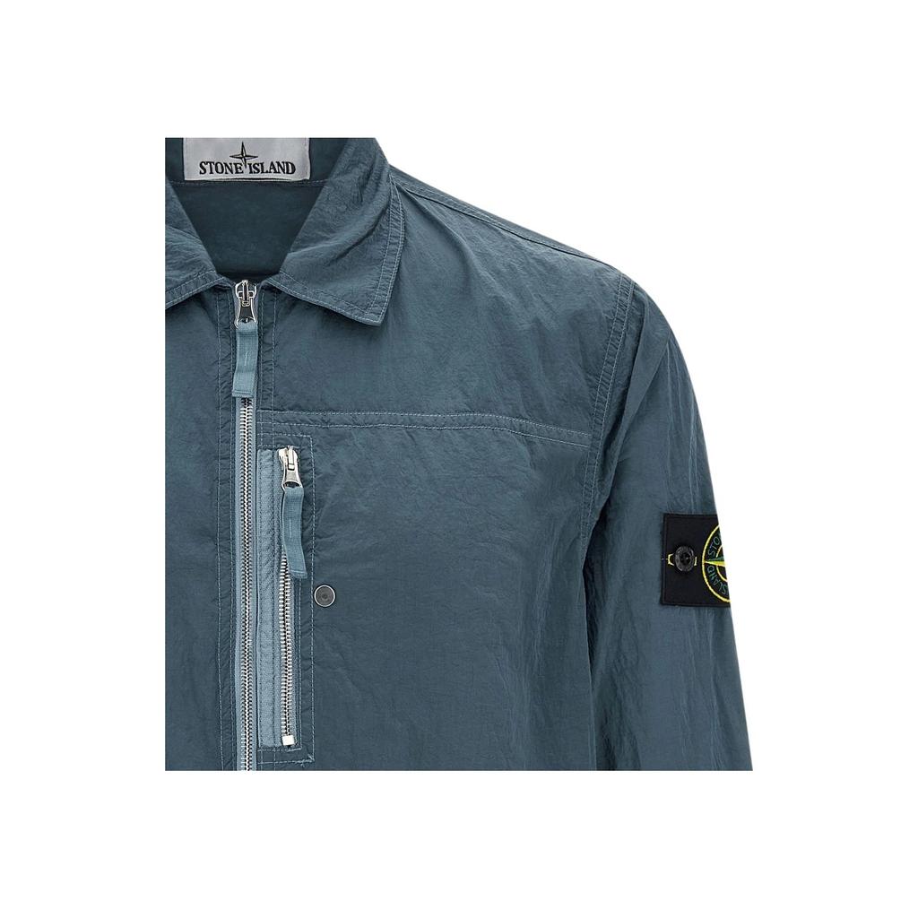 STONE ISLAND Рубашка мужская с длинным рукавом, карманом и значком, на молнии K2S151200031S0019-V002B