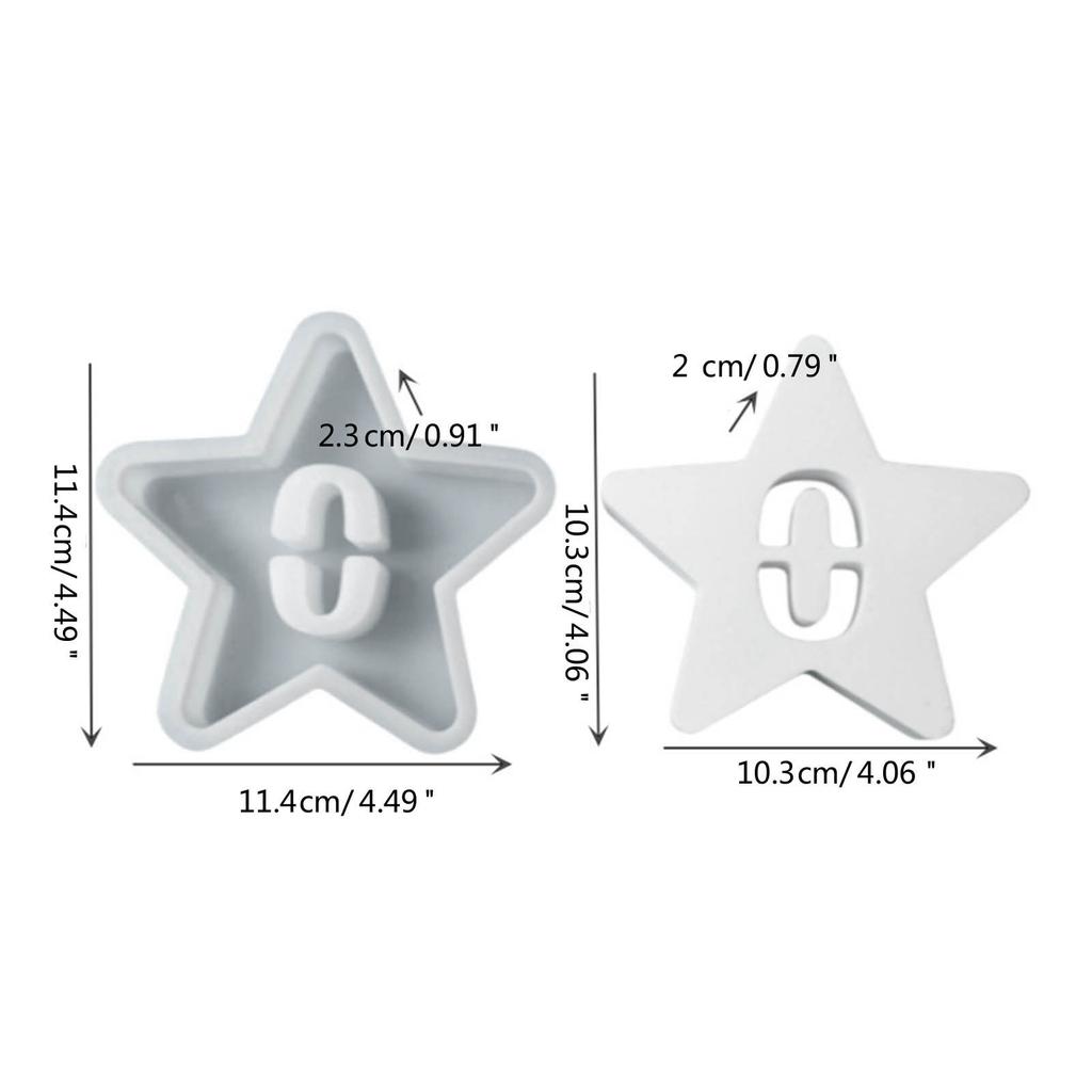 Hollow Number Silicone Molds Star Shape Casting Mould Epoxy Resin Mould DIY Baking Molds Candle Molds Home Decorations