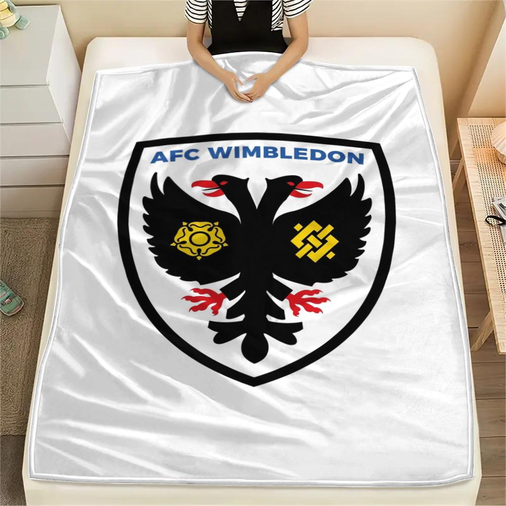 1PC AFC Wimbledon Print Flannel Blanket, High quality Comfortable for All Seasons, Home Decor, Warmth and Comfort, Perfect for Christmas Gifts