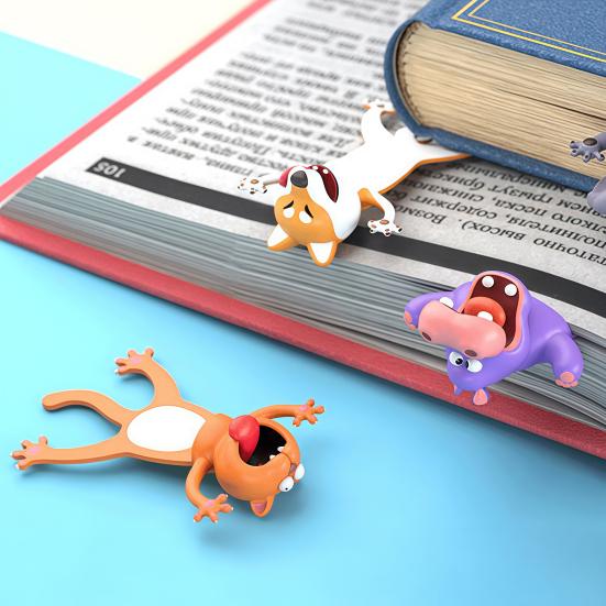 3D Закладка с животным Милая ПВХ Закладка с мультяшным персонажем для детей Читателей Забавный декор для стола Подарок на день рождения Рождество для студентов Любителей книг