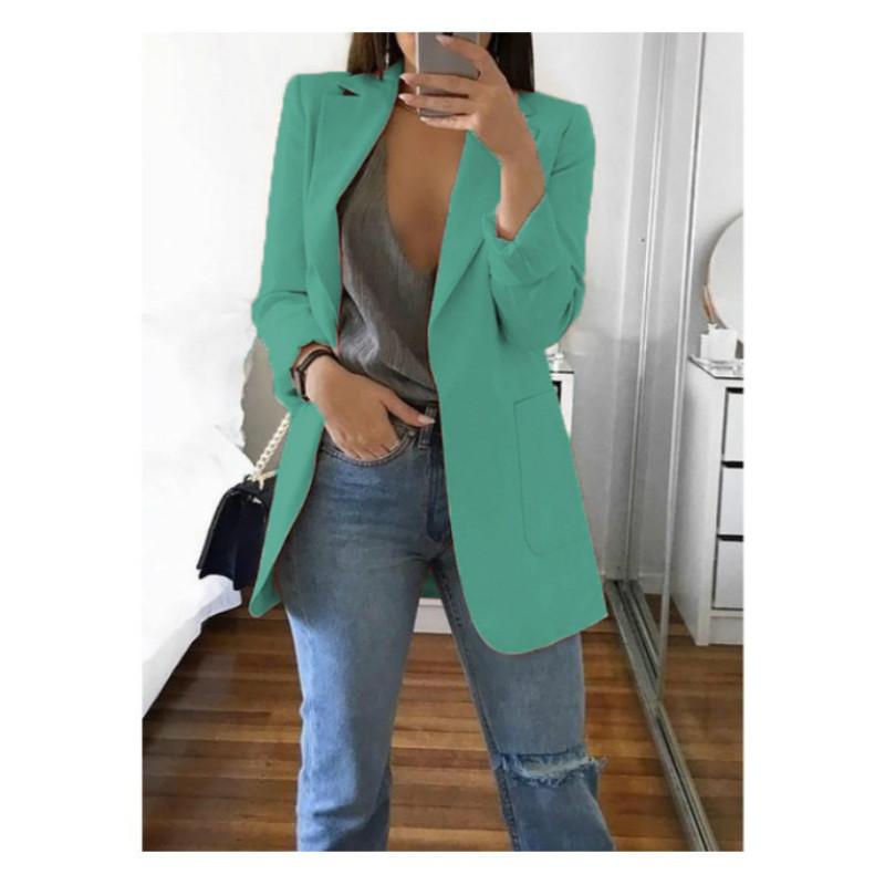 Women's Fashion Jacket Mid-Long Sleeve Single Breasted Casual Warm Jacket