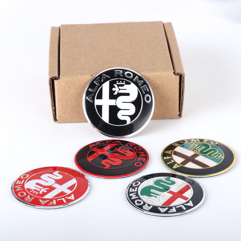 VKVQ7 3D Car Steering Wheel Badge Replacement Emblem Decor For Alfa Romeo Giulia Stelvio Giulietta Interior Sticker Auto Accessories