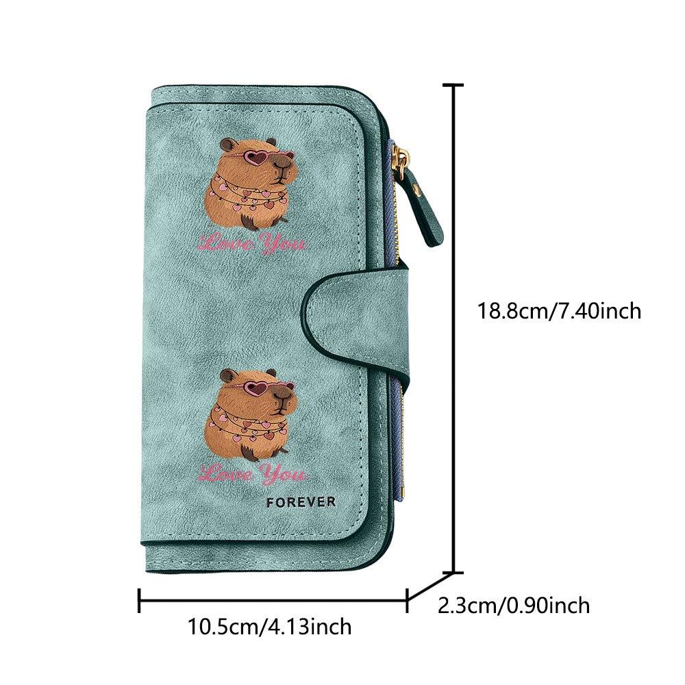 LoveYou Capybara Men's Large Capacity Wallet with Business Card Slot and Cash Pocket, Suitable for Formal Occasions and Office Use, Ideal Gift for