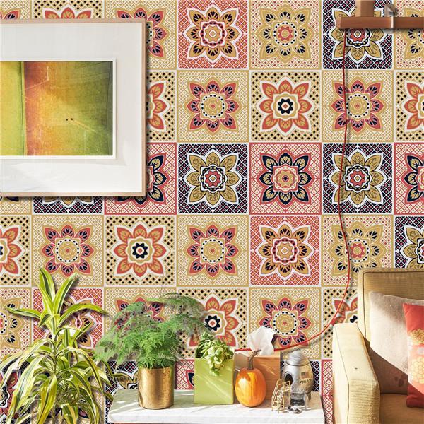 PVC Self-adhesive Sticker Waterproof DIY Tile Sticker Furniture Bathroom Kitchen Wall Stickers Removable Tile Stickers